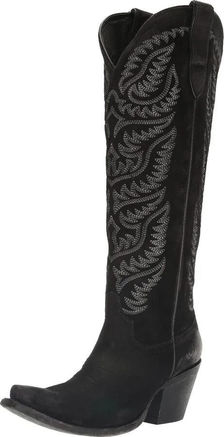 ARIAT Women's Laramie StretchFit Western Boot - Distressed Black Suede