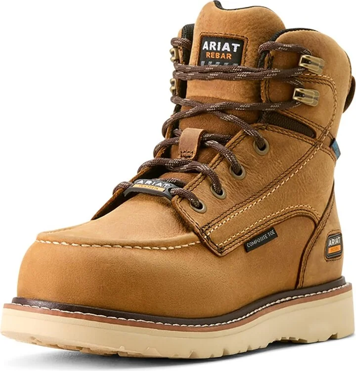 ARIAT Women's Rebar Wedge Moc Toe Waterproof Composite Toe Work Boot