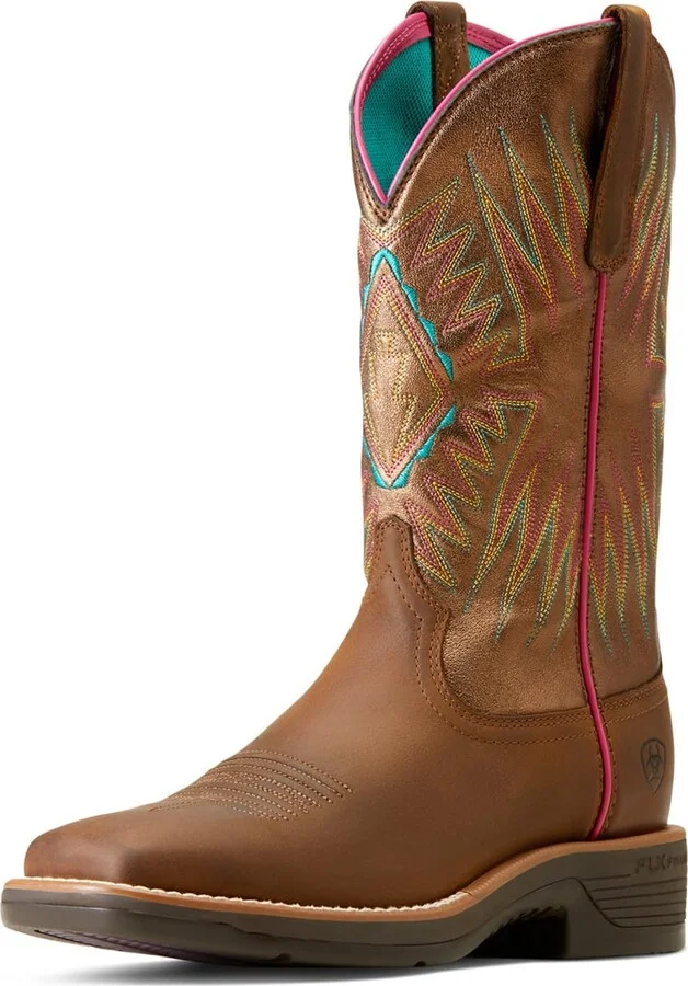 ARIAT Women's Ridgeback Western Boot - Distressed Tan/Bridle Tan