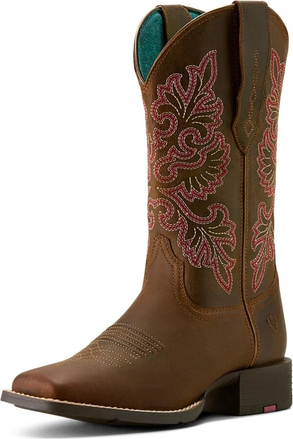 ARIAT Women's Round Up Wide Square Toe StretchFit Western Boot