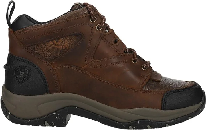 Distressed Brown/Brown Floral Emboss