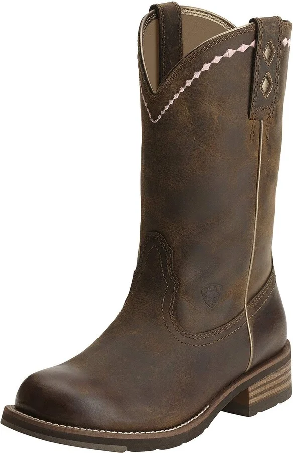 ARIAT Womens Unbridled Roper Western Boot Distressed Brown 10 Wide