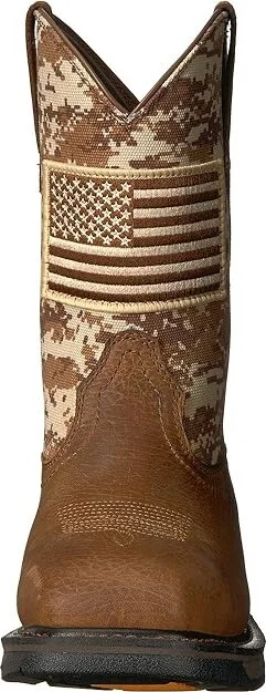 Ariat Workhog Patriot Steel Toe Cowboy Boots Earth/Sand Camo Print : 7 D - Medium, Leather/Textile - Image 6