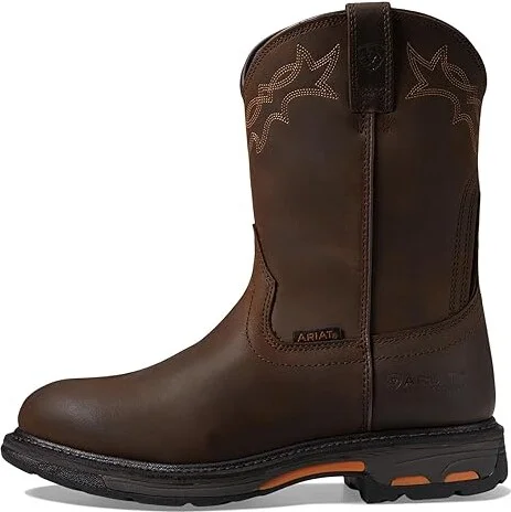Ariat Workhog Waterproof Men's Shoes Oily Distressed Brown : 7 D - Medium, Leather - Image 6