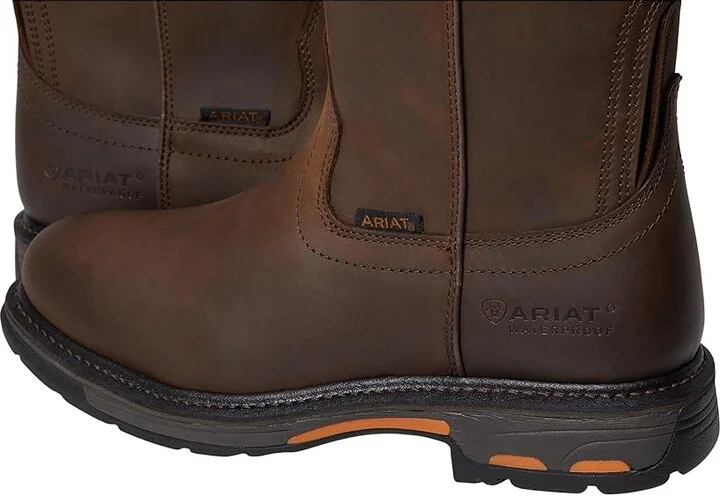 Ariat Workhog Waterproof Men's Shoes Oily Distressed Brown : 7 D - Medium, Leather - Image 7