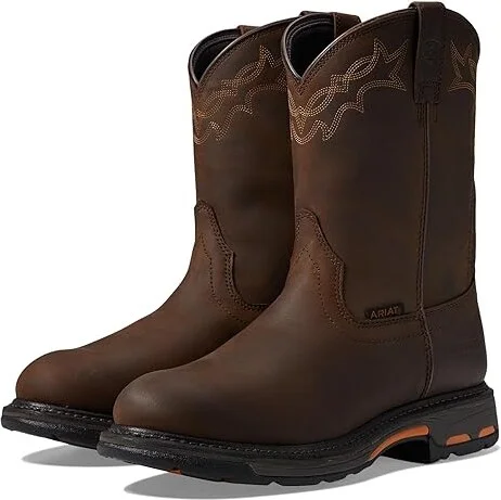 Ariat Workhog Waterproof Men's Shoes Oily Distressed Brown : 7 D - Medium, Leather