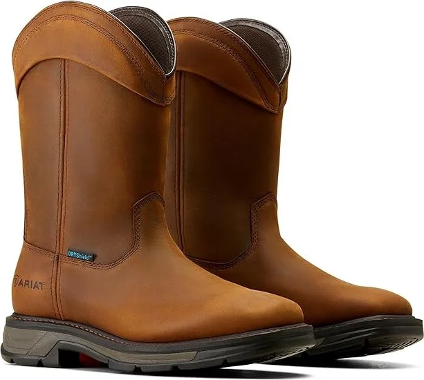 Ariat WorkHog XT Wellington Waterproof Work Boot Cowboy Boots Distressed Brown : 15 EE - Wide, Leather/Rubber