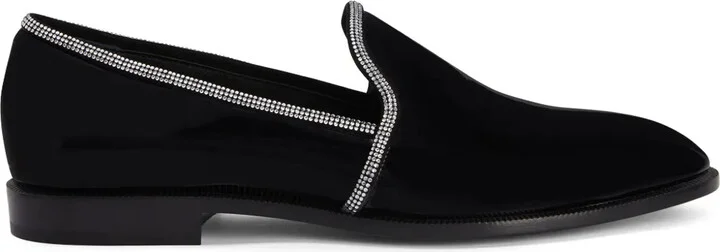 Ariees crystal-embellished leather loafers