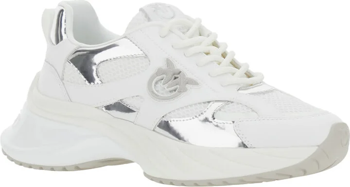 'ariel 15' White Sneakers With Mirror Panels And Logo Patch On The Tongue In Tech Fabric Woman - Image 2