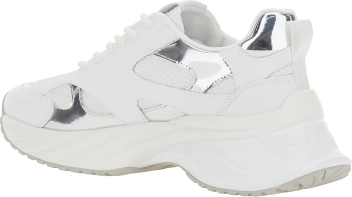'ariel 15' White Sneakers With Mirror Panels And Logo Patch On The Tongue In Tech Fabric Woman - Image 3