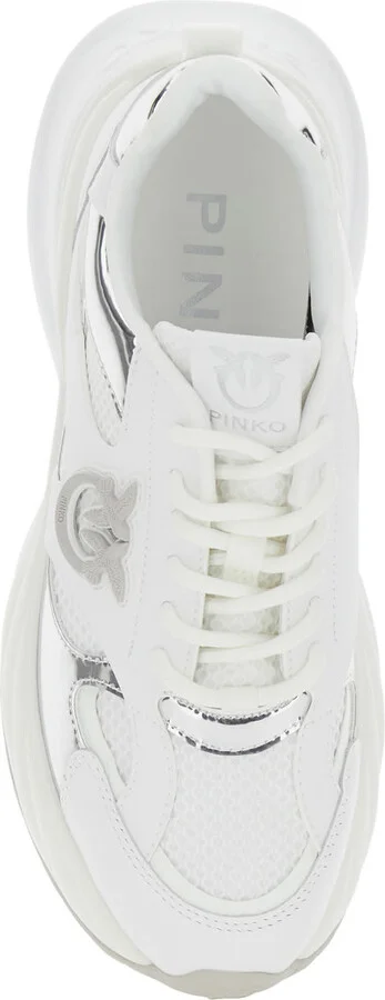 'ariel 15' White Sneakers With Mirror Panels And Logo Patch On The Tongue In Tech Fabric Woman - Image 4