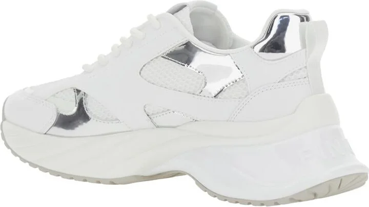 'Ariel 15' White Sneakers With Mirror Panels And Logo Patch On The Tongue In Tech Fabric Woman - Image 3