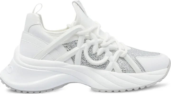 Ariel crystal-embellished lace-up sneakers