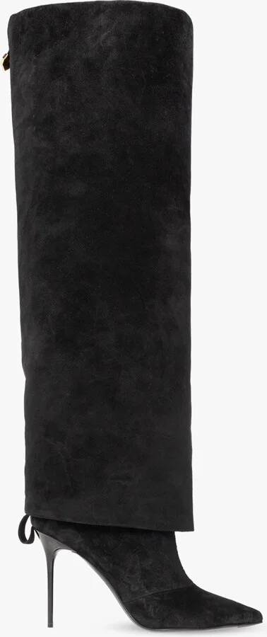 ‘Ariel’ Heeled Boots, , - Black