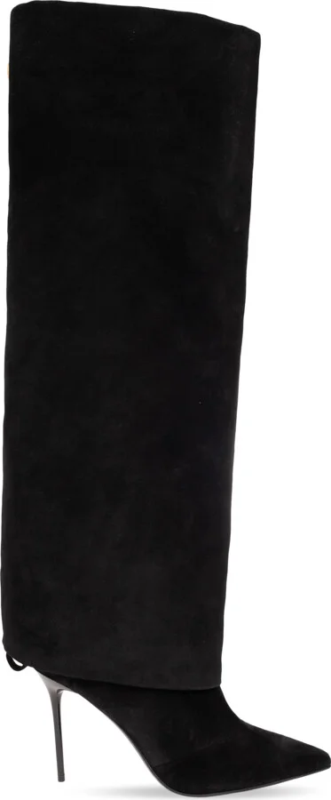 ‘Ariel’ Heeled Boots In Leather, , - Black