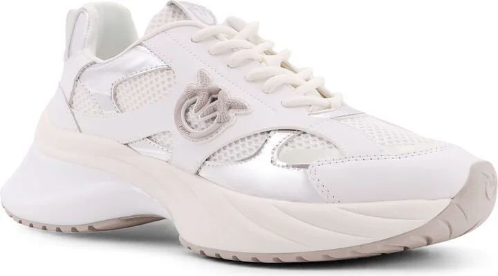 Ariel Leather Mesh And Leather Sneakers With Love Birds Detail - Image 2