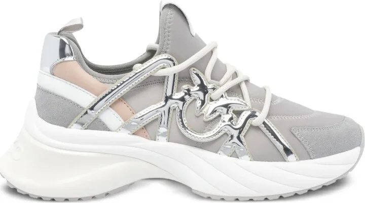 Ariel metallic-panel lace-up sneakers