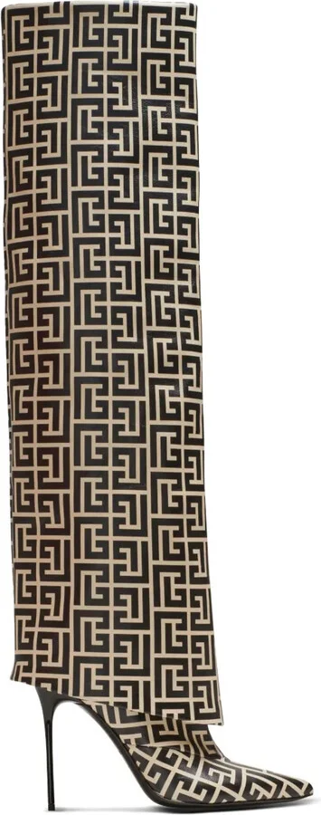Ariel monogram knee-high boots