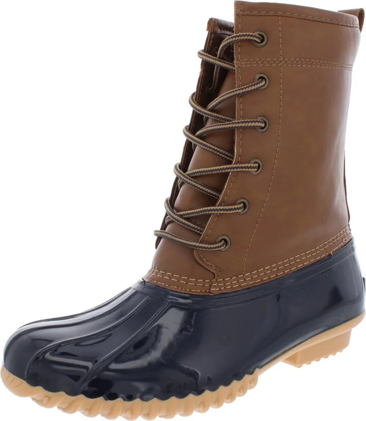 Ariel Womens Faux Leather Ankle Rain Boots