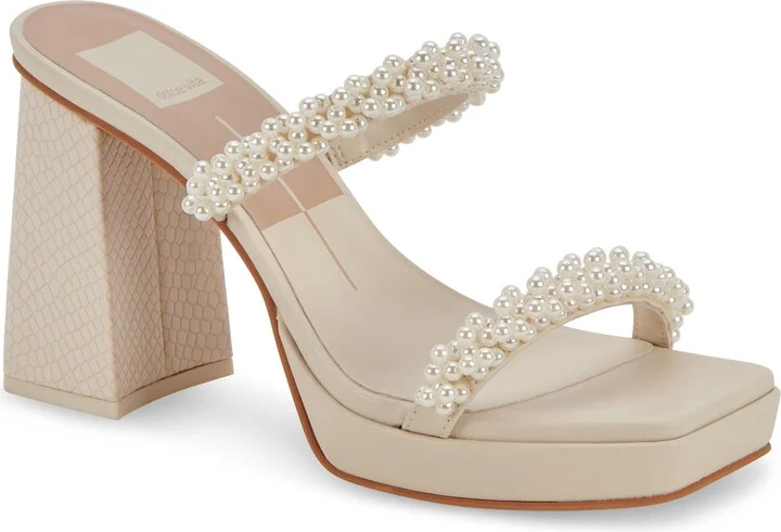 Ariele Imitation Pearl Platform Sandal