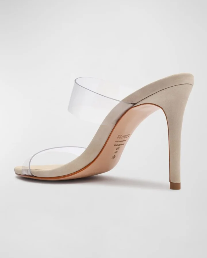 Ariella Strappy See-Through Vinyl Slide High-Heel Sandals - Image 3
