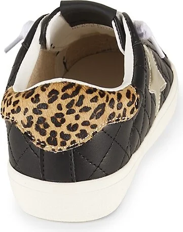 Arielle Star Calf Fur Trim Quilted Sneakers - Image 3