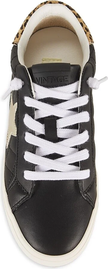 Arielle Star Calf Fur Trim Quilted Sneakers - Image 5