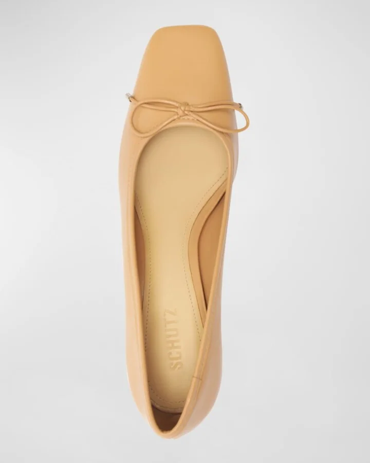 Arissa Leather Bow Square-Toe Pumps - Image 4