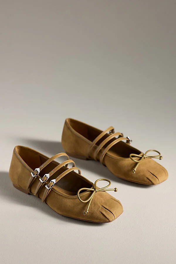 Arissa Suede Strap Ballet Flats