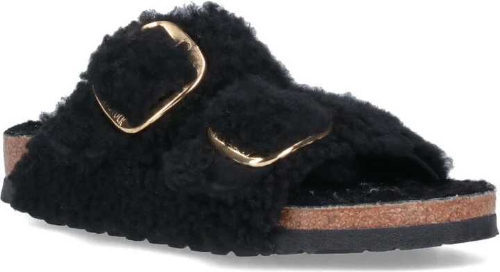 arizona Big Buckle Shearling Sandals - Image 2