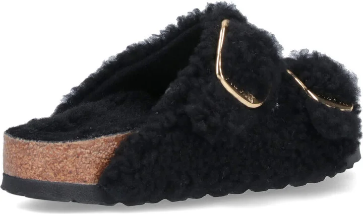 arizona Big Buckle Shearling Sandals - Image 4