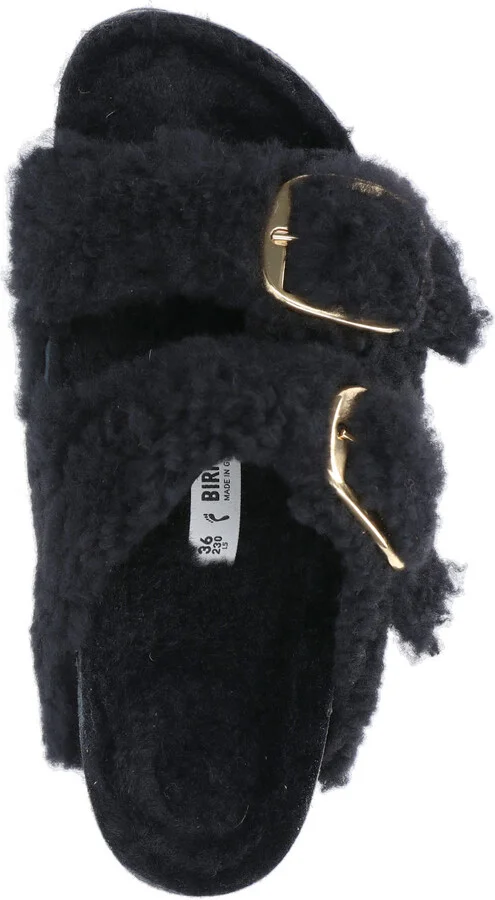 arizona Big Buckle Shearling Sandals - Image 5