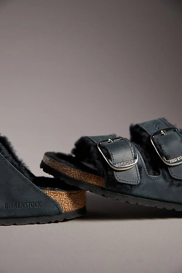 Arizona Big Buckle Shearling Sandals - Image 3