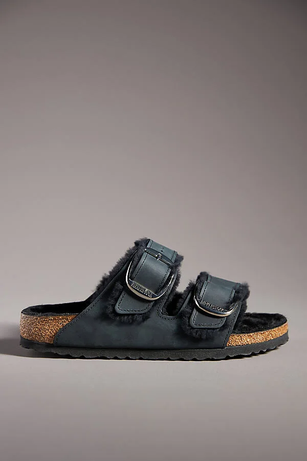 Arizona Big Buckle Shearling Sandals