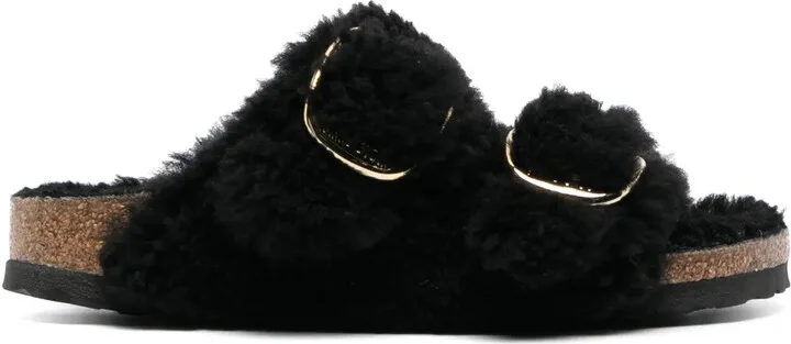 Arizona Big Buckle shearling slides