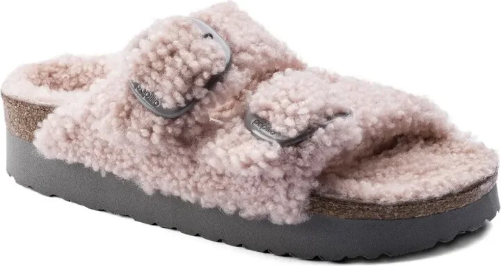 Arizona Big Buckle shearling "Teddy Crystal Rose" sandals - Image 2