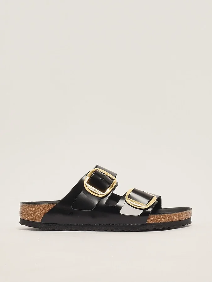 Arizona Big Buckle Shine Black Sandal