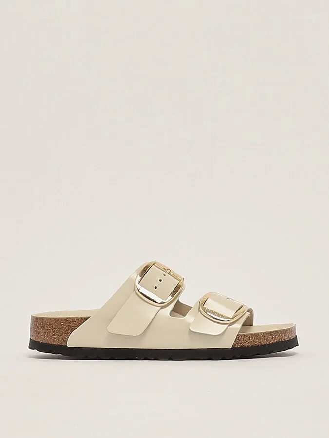 Arizona Big Buckle Shine Ecru Sandal