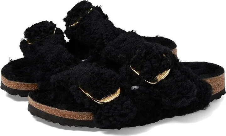 Arizona Big Buckle Teddy Slide Unisex US M4/L6 Black Sandals ZPO1712