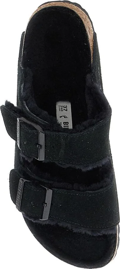 'Arizona' Black Sandals With Logo Lettering On The Buckle In Suede Woman - Image 4
