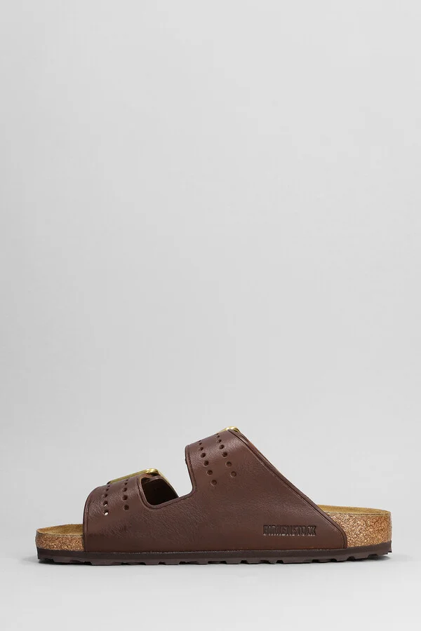 Arizona Bold Flats In Brown Leather - Image 3