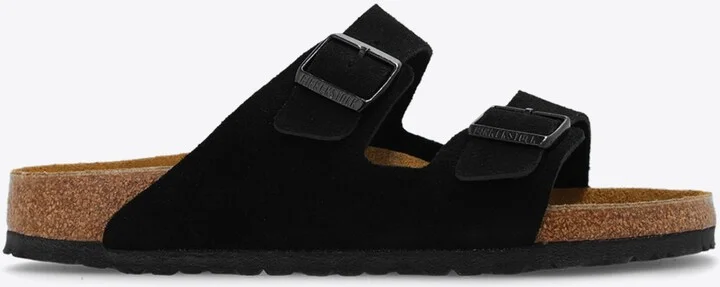 Arizona Double-Buckle Suede Slides
