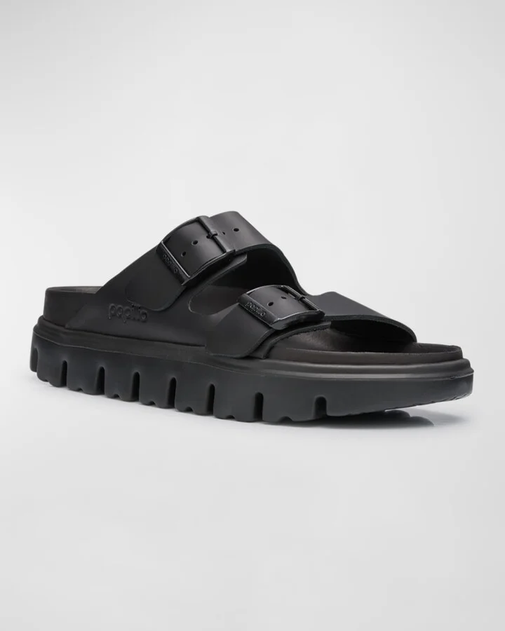 Arizona Exquisite Leather Dual-Buckle Platform Sandals - Image 3