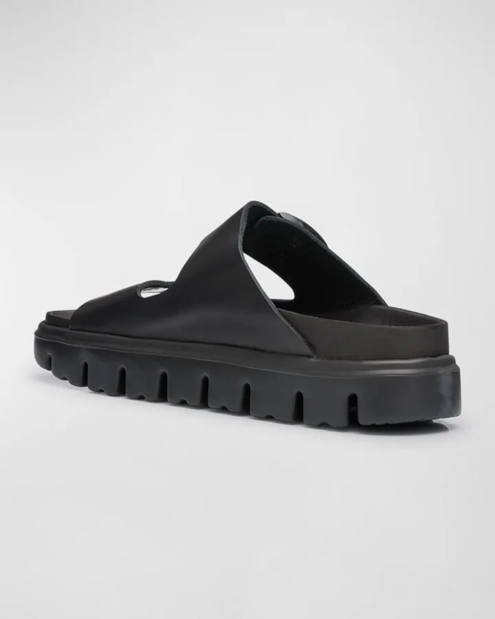 Arizona Exquisite Leather Dual-Buckle Platform Sandals - Image 4