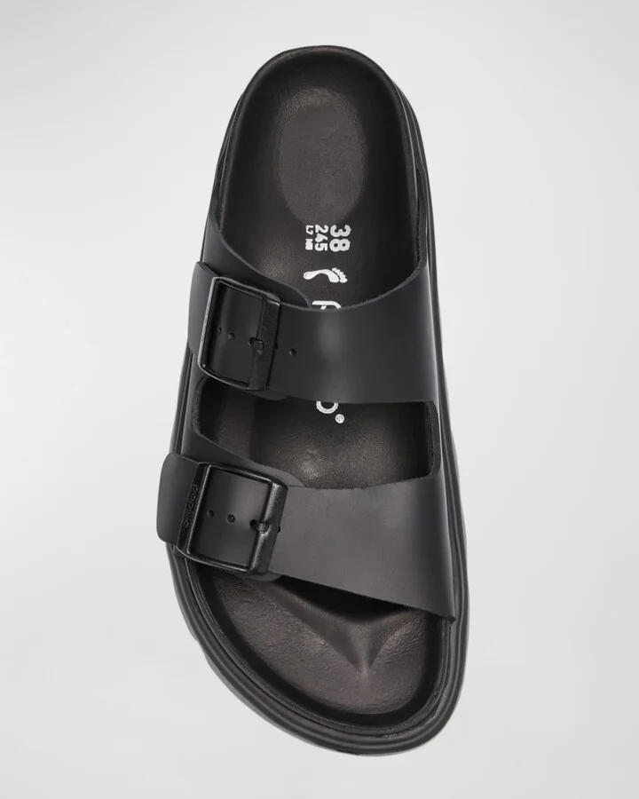 Arizona Exquisite Leather Dual-Buckle Platform Sandals - Image 7