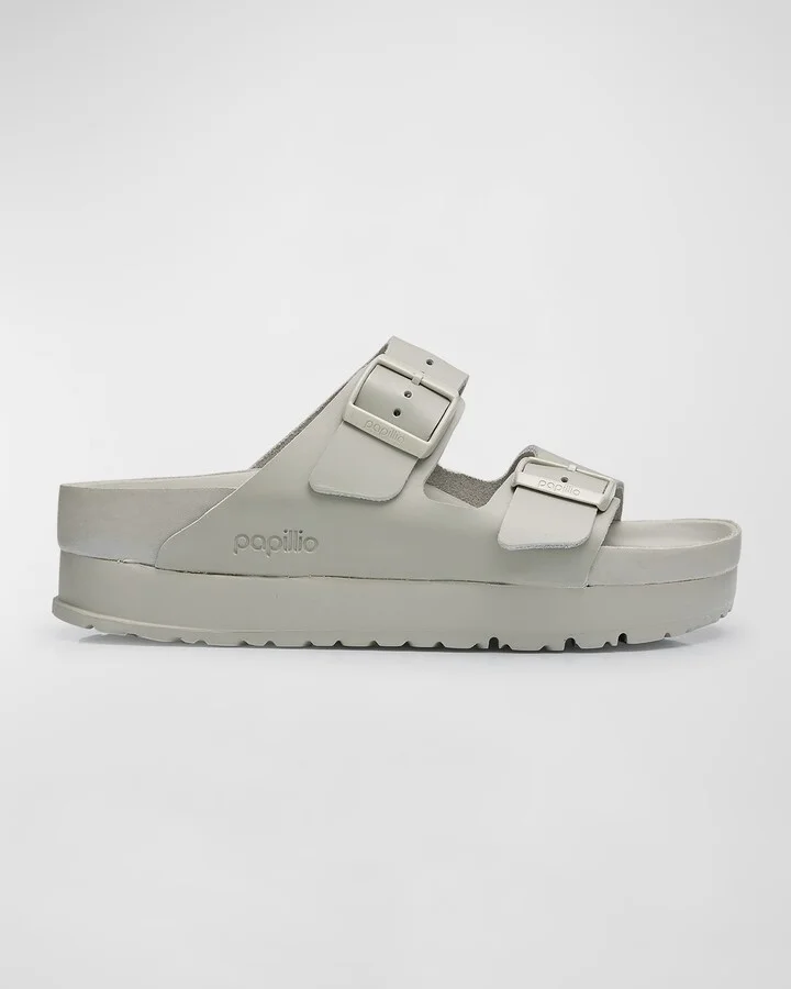Arizona Exquisite Leather Dual-Buckle Platform Sandals