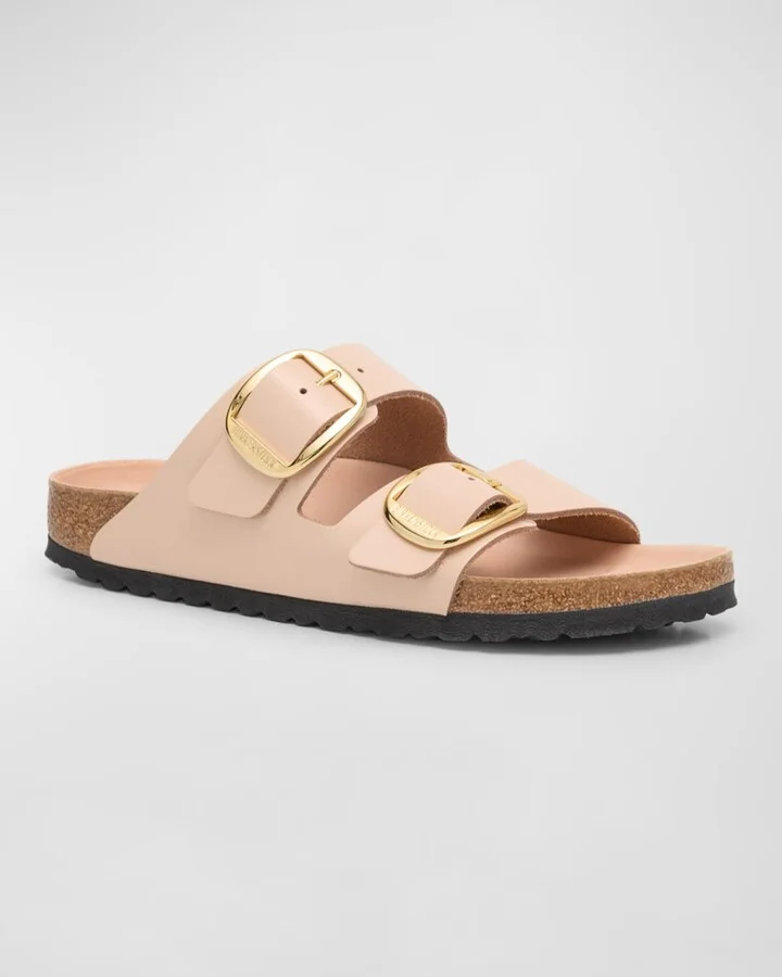 Arizona Leather Dual-Buckle Slide Sandals - Image 3