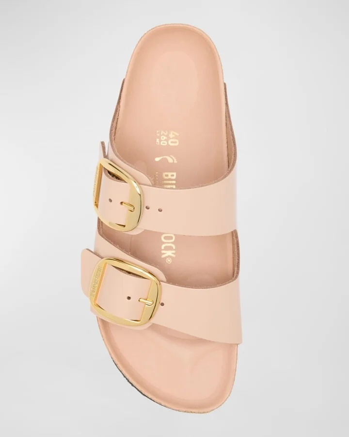 Arizona Leather Dual-Buckle Slide Sandals - Image 9