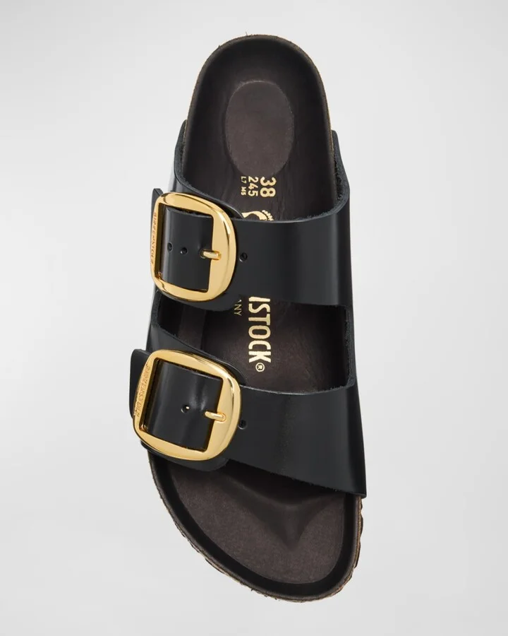 Arizona Leather Dual-Buckle Slide Sandals - Image 2