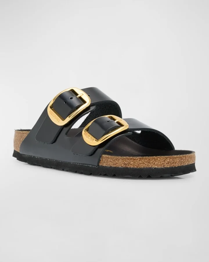 Arizona Leather Dual-Buckle Slide Sandals - Image 4